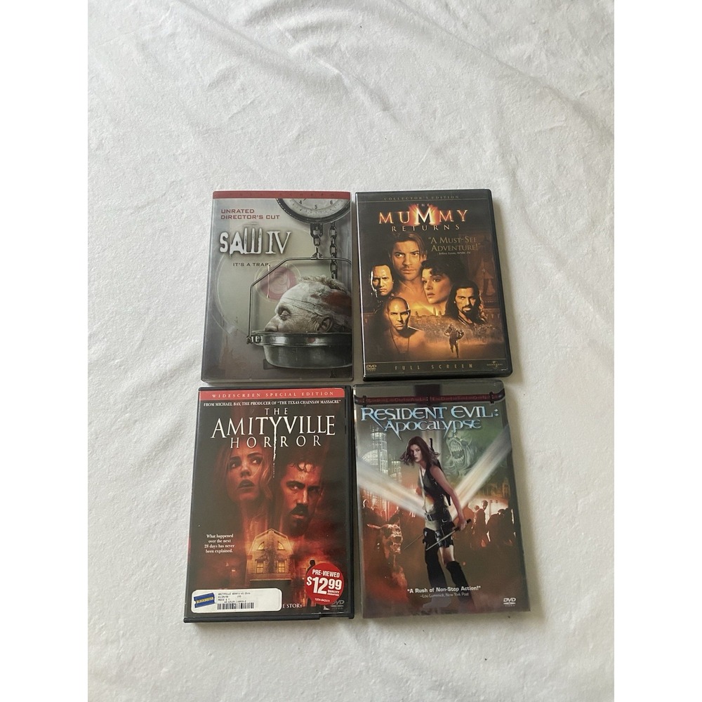 lot of 4 dvd set SAW IV, Mummy Returns, Amityville Horror, Resident Evil
